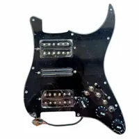 Actualización cargada de recableado HSH PickGuard Pickups Conjunto de 7 vías Interruptor negro Alnico 5 Pickups FD Guitar 4 Single Cut Way Switch 20 Tonos