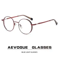 Solglasögon aevogue glasögon ram anti blå ljus tillbehör kvinnor mode män dator runda ae1147