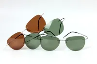 Sunglasses Brand B Titanium Ultra Light Rimless Brown Polarized NV Driving Mens Designer SPORT Sun GlassesSunglasses