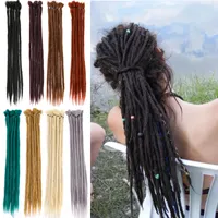 Dreadlocks Hair Extension for Women and Men Handmade Dreads Brown Blond Syntehtic Crochet Braiding Pieces 10 Strand 220409