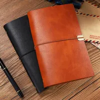 Notepads RuiZe A6 A5 Leather Notebook Journal 2021 Soft Cover Spiral Planner 6 Ring Binder Office Business Note Book Stationery2486