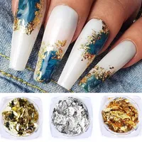 Nail Art Decorations Sparkly Foil Nails Sequins Irregular Aluminum Gold Silver Red Glitter Flakes Gel DIY Manicure Design Decoration Accesso