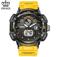 Smael Top Top Luxury's Men's Watch Outdoor Sports Wateroproof Watches Dual Time Display orologi da polso in gomma Orologio digitale 220524