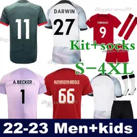 XXXL 4XL 2022 2023 Futbol Formaları Hayranları Versiyon Luis Diaz 22 23 LVP Futbol Gömlek Alexander-Arnold Jersey Camisa de Futebol Erkek Çocuk Kiti Boş Camiseta Tekdüzen Kitler