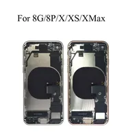 Back Cover For iphone 8g 8 plus x Xs Max Back Middle Frame Chassis Full Housing Assembly Battery Cover Door Rear with Flex Cable215O