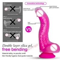 NXY Dildos SHANDE Big Dildo Suction Cup Realistic Penis Soft Long for Women Silicone Huge Dick Female Adult Sex Toys Built in Keel 220809