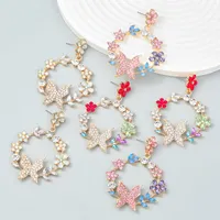 Dangle Chandelier Fashion Rhinestones Floral Butterfly Acctrics Earrings Women's Women Classic Banquet Jewelry AssociationDangl