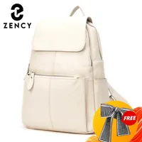 Zency Fashion Soft Geneine Geneine Women Barge Backpack عالية الجودة من السيدات اليومية كتاب سفر Knapsack Book 220726