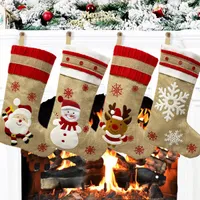 Stora julstrumpor presentpåse Noel Reindeer Santa Claus Snowman Socking Xmas Tree Candy Ornament Presentes Decorations Nyår SXjun17