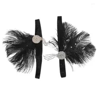 Bandanas Flapper Flapper 1920s Chieno Gatsby Plume Party Crystal Rhinestonefor Accessori 20S Great Roaring Band Hair Pearlbandanas