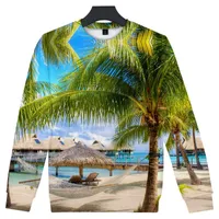 Erkek Hoodies Sweatshirts Coconut Tree Plajı Erkekler/Kadınlar Capless Sweatshirt Kapşonlu Erkek Okyanus Gökyüzü Güzel Seaside Görünüm Tatlı Kapüşonlu Sonbahar