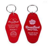 KeyChains Rosebud Motel Tast Tag Rose Red Keychain Creek Keyring Seguiteci su Tweeter Enek22