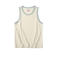 Akkad Kuti Retro Casual Tank Top Men 100% Cotton Stitching Color Loose Tops Male O-Neck Sleeveless Oversize Vest Summer 220711