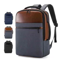 حقائب الظهر تصميم حقائب الظهر متعددة الوظائف للرجال أكياس أوكسفورد القماش الجلدي الجلدي USB Business Propack 220614