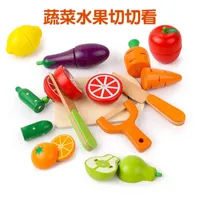 Wooden Children's Educational Early Childhood Education Family Toys Simulation Fruit Cutting Watching Game Vegetable Music 0.381