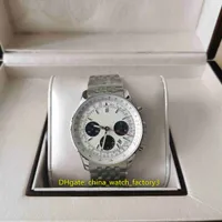 BLS Maker Mens Watch Top Kwaliteit 43mm Navitimer BB01 B01 Chronograafreeks Horloges Transparant Cal.01 7750 Bewegings Mechanische automatische herenpolspola's