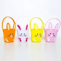 Home Parkys Supplies Easters Bunny Beaut Mignon Rabbit Candy Sac cadeau pour enfants Girls Panier de rangement de sac à main pour la chasse aux œufs pour Pâques de Pâques Décor de fête