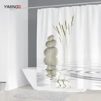 Yiming ciottolo stampato muffa lavabile con gancio bagno tenda decorativa tende da doccia 3D 240 * 180 cm