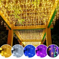 Saiten 3M-30m Weihnachtslichter Wasserfall Außendekoration 0,3-1m LED Vorhang ICOCLE Sade Licht für Gartenbühne dekorativiert
