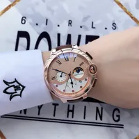 2023 New Six stitches mens watches All dials work 42 mm in diameter Quartz Watch high quality luxury Brand LOGO chronograph clock fashion moon Phase leather strap