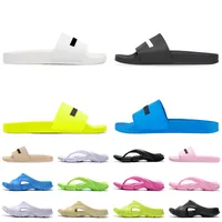 Balenciaga Mold Pool slides Triple S Flip Flops sandálias de borracha, chinelos femininos, homens, arranhões, preto, branco, sapatos de praia de verão, slides