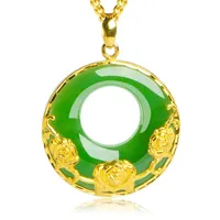 Pendant Necklaces JADE&quot;GOOD LUCK&quot; BUTTERFLY NECKLACE IN 18K GOLD OVER STERLINGPendant