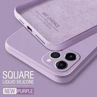 2021 Luxury Original Square Liquid Silicone Phone Case for iPhone 12