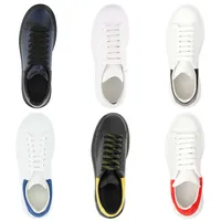 Alexander McQueen MC QUEEN ACE Ucuz Siyah beyaz kırmızı Marka Moda Lüks Tasarımcı Kadın Ayakkabı Altın Düşük Kesim Deri Düz tasarımcılar erkekler bayan Casual sneakers 36-44