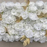 Белое золото 3D цветочная настенная панель -бегун Свадебная мастерская шелковая роза Пион свадебный фон