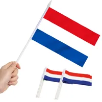Banner Flags Anley Pays-Bas Mini drapeau - Tenue à la main Petite miniature Pays-Bas sur Stick Fade résistant aux couleurs vives de 5x8 pouces avec AMXSG