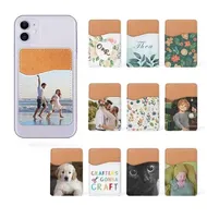 Fast Delivery Sublimation Blank Phone Card Holder Pu Leather Mobile Wallet Adhesive Cell Phones Credit Cards Sleeves Stick on Pocket Wallets Blanks for DIY C0527z4