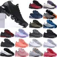 Air Vapormax Flyknit 2.0 Running Shoes Air cushion Triple Black Designer Mens Women Sneakers Fly White knit cushion Trainers Zapatos