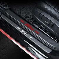Araba Kapısı Eşik Koruma Koruyucu Çıkartma Ford C-Max Ecosport Edge Explorer Focus için Karbon Fiber Desen Amblem Çıkartma Mond330D