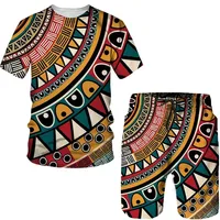 Африканские печатные женские женские рубашки ST Set Set Set Fashion Vintage Style Tops Tops Shorts Sport и Leisure Summer Suit 220613