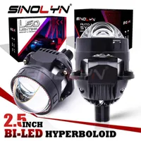 Other Lighting System Sinolyn 2.5 Inch Bi LED Hyperboloid Lenses For Headlights H7 H4 H1 9005 9006 Halo Rings Lens 6000K 12000LUX Car Access