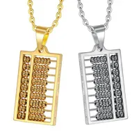 Charms Drop Unisex Gold Farbe Abacus Halskette Edelstahl Alte China Zählrahmen Halsketten Anhänger Geschenk Juwelycharms