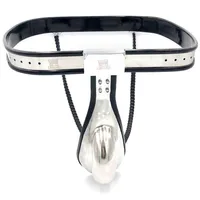 Massage Items Stainless Steel Male Chastity Pants Belt Adjustable Waist Cock Cage CBT BDSM Sexy Toys For Men Metal Fetish Device B270S