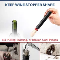 Luchtpomp wijnflesopener veilig draagbare roestvrijstalen stalen pin kurk remover pneumatische fles opener keukengereedschap bar accessoires
