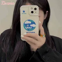 Fashion Cute Earth Clouds English Phone Case For iPhone 13 12 11 Pro Max XS Max X XR Personality Shockproof Cover Gift Hot AA220325