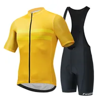 Fualrny Cycling Men Jersey Sets Bib Shorts Padded Tights Bicycle Pants Quick Dry Breathable Short Sleeve MTB Road Bike Clothing 220618