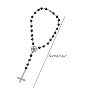Pendant Necklaces Gothic Rosary Cross Charm Choker Necklace Fashion Inverted Hip Hop Punk Jewelry Gift Black Bead Chain T8DEPendant