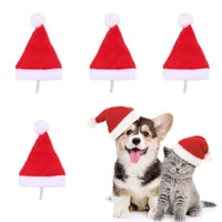 Dog Apparel Pet Cat Santa Hat Christmas Costume Accessories Small Dogs Cats Winter Warm Cap For Holloween Holiday Party PosDog
