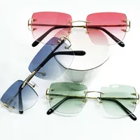 트렌드 제품 남성 선글라스 패션 카터 디자이너 태양 안경 큰 C 와이어 카터 금속 선글래스 빈티지 안경 2453