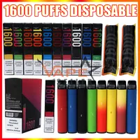 Puff XXL 1600 Puffs eng￥ngsvapspenna E -cigarettenhetsstrater -kit med 1000mAh batteri 6,5 ml F￶rfylld Pod Vaporizer Kit