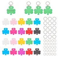 Pendant Necklaces Sunnyclue 1 Box Clover Blank Tags Kit Leaf Shape Brass Stam Tag Pendants Charms With Key Rings Jump For Earring Bra amWVa