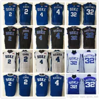 مخيط NCAA DUKE Blue Devils كرة السلة الفانيلة كلية كريستيان Laettner # 32 Blue 4 Redick White 2 كوك كلية جيرسي