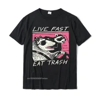 早くライブ！ゴミを食べる！ TシャツのデザインTシャツのカミサスのためのカミサスのための男性の綿のトップス原宿パーソナライズされたライフ220401