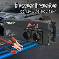 Bilomriktare 6000W Peak DC 12V / 24V till AC 220V LED-display EU-kontaktkonfigurationsvinster Volts Converter Charger Inversor Transformer