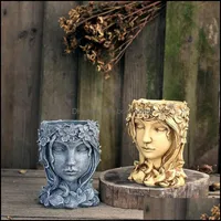 Vases Home Decor Garden Newstatue Goddess Flower Pots Girl Girl Succed Pot Retro Vase Decoration Planter Tablet Top Top Drop Livrot 202