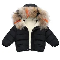 Fashion Baby Boys Jackets Fur Collar Autumn Invierno Niños gruesos espesos